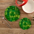 thumbnail image 2 of GZHJMY St. Patrick's Day Clover Round Trivets Pot Holders 2 Pcs, Heat Resistant Cotton Thread Weave Trivets for Hot Dishes, Cooking, Baking, Farmhouse, Kitchen Decor for Kitchen Pans Bowl Teapot, 2 of 7