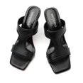 thumbnail image 3 of Sandalias de tacón WAYDERNS negras para mujer con punta abierta, 3 of 8