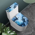 thumbnail image 2 of COEQINE Blue Gold Marble Toilet Lid Cover and Toilet Tank Cover, Elastic Bottom Machine Washable Replacement Toilet Lid Dust Cover 2 Pcs Set for Home Bathroom Decor, 2 of 7