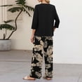 thumbnail image 6 of Outfits for Women 2 Piece Sets Summer Spring Travel Vacation Outfits Elbow Sleeve Lounge Wide Leg Pants Sets, 6 of 6