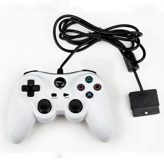 TTX Tech Analog Wired Controller for PlayStation 2/PlayStation 1, White