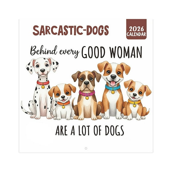 2026 Dogs In Wall Calendar, Funny Dog Calendars for Dog Lovers & Retro Decor Artistic Fashion Illustrations, Best Christmas Gift