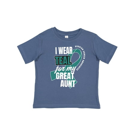 

Inktastic I Wear Teal for My Great Aunt Ovarian Cancer Awareness Gift Toddler Boy or Toddler Girl T-Shirt