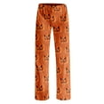 thumbnail image 4 of MLQIDK Halloween Pajamas Women Plus Size Pumpkin Bat Ghost Print Pajama Pants Loose fit Lounge Pajamas Drawstring Elastic Waist Fall Pjs Funny, 4 of 7