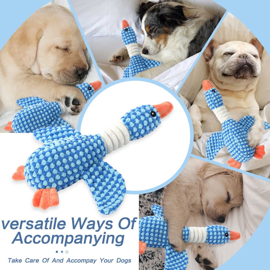 Plush dog toys, upgraded goose bite interactive pet toys, squeaking dog toys, plush dog toys, puppy bite toys,