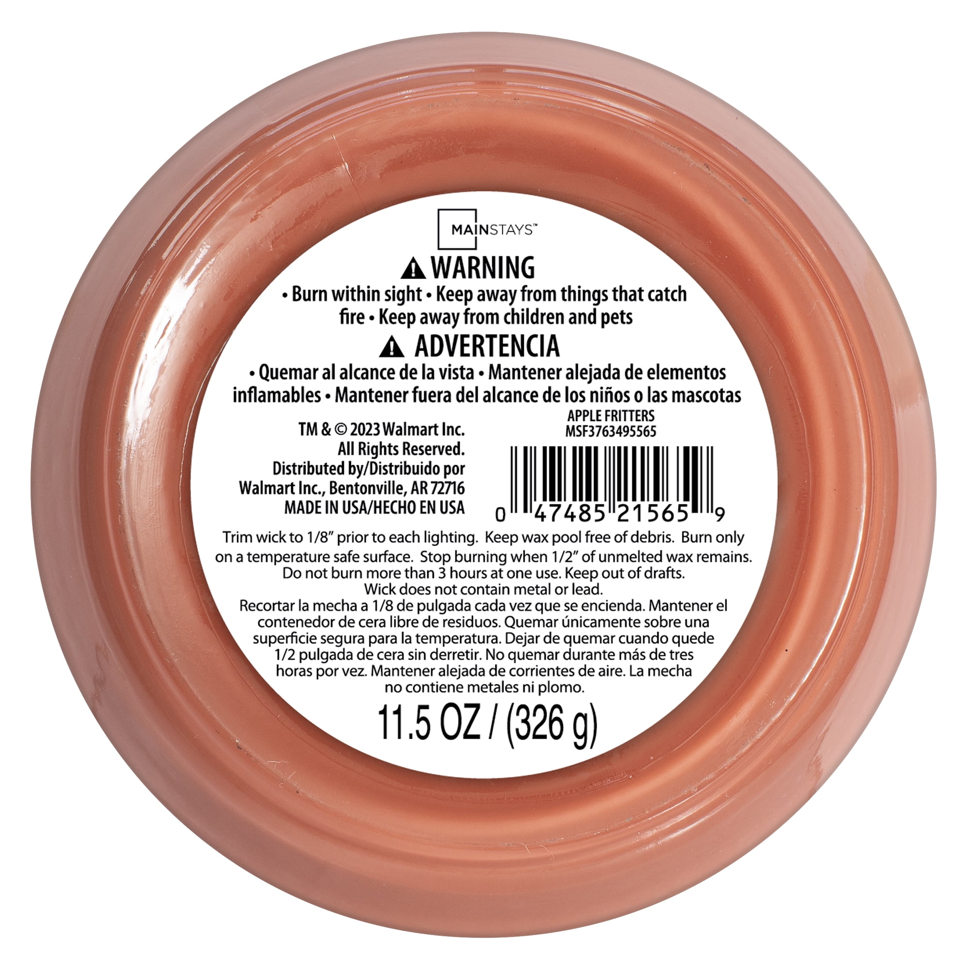 Mainstays Apple Fritters Scented 3 Wick Candle, 11.5 oz.