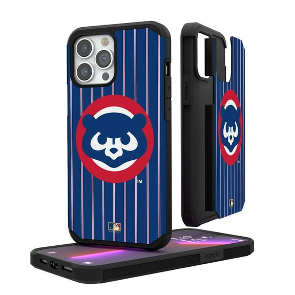 Chicago Cubs Secondary Logo iPhone Pinstripe Cooperstown Design Rugged Case