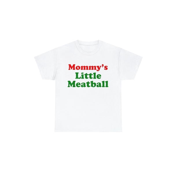 Camiseta "La pequeña albóndiga de mamá": camisetas divertidas, regalos de broma, regalos de parodia, camisetas irónicas, camisetas de memes, humor negro y mucho más. Ropa para hombre.