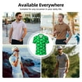 thumbnail image 3 of Kdxio Green Broccoli Print Men's Short Sleeve Polo Shirt,Midweight Men's Shirt, 3 of 5