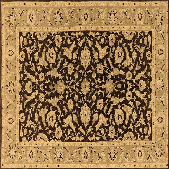 Ahgly Company Indoor Square Oriental Brown Traditional Area Rugs, 7' Square