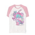 thumbnail image 2 of KHONTS Girl Graphic T-Shirt Color Blocking Print Lightweight Tops Short Sleeve Round Neck Summer Cute Casual Daily Wear T-Shirts Pink 160, 2 of 4