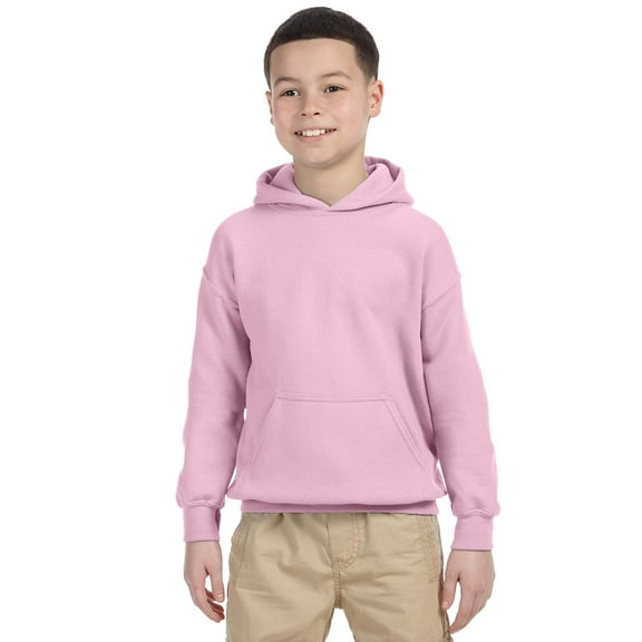 Gildan Heavy Blend Youth Hooded Sweatshirt , G185B , Light Pink , Large