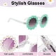 thumbnail image 3 of Gafas de sol retro de margaritas para mujer, gafas de sol redondas de flores para festivales de discoteca, 3 of 5