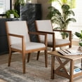 thumbnail image 6 of Theresa Mid-Century Modern Greyish Beige Fabric Upholstered Living Room Accent Chair, 6 of 15