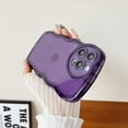 thumbnail image 4 of Compatible with iPhone 14 Pro Case(2022 6.1"),Cute Clear Love Case,Love-Heart Camera Frame Wavy Edge Transparent Full Protection Soft TPU Shockproof Phone Case Cover for Women Girls,Purple, 4 of 6