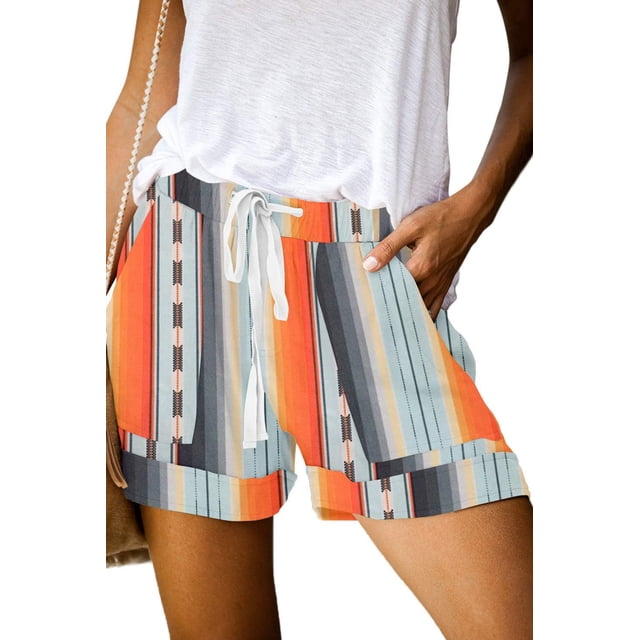 onlypuff Womens Shorts Comfy Drawstring Elastic Waist Summer Shorts with Pockets Casual Pants-week