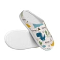 thumbnail image 3 of Daiia Childish Dinosaur Print Women’s Fuzzy Slippers Memory Foam Lightweight House Shoes Cozy Loafer Flannel House Shoes-46/47, 3 of 7