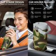 thumbnail image 3 of 30oz Tumbler with Swivel Handle, Vacuum Insulated Stainless Steel Travel Mug with 2-in-1 Straw Lid, Camo Print, 3 of 6