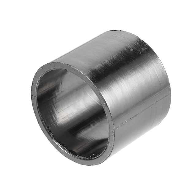 juntas de escape para motocicleta, anillo de sellado de grafito, repuesto de reparación para dirt pit motocross, 35mm id 41mm od — vista 3/4 frontal de un anillo cilíndrico metálico gris con brillo uniforme, 35 mm de diámetro interior y 41 mm exterior, pared continua y borde biselado; repuesto universal para la conexión entre colector y silenciador; a menudo usado para mejorar el sellado en escapes de motocross.