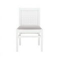thumbnail image 3 of Pemberly Row Mid Century Wood Woven Chair in White (Set of Two), 3 of 9