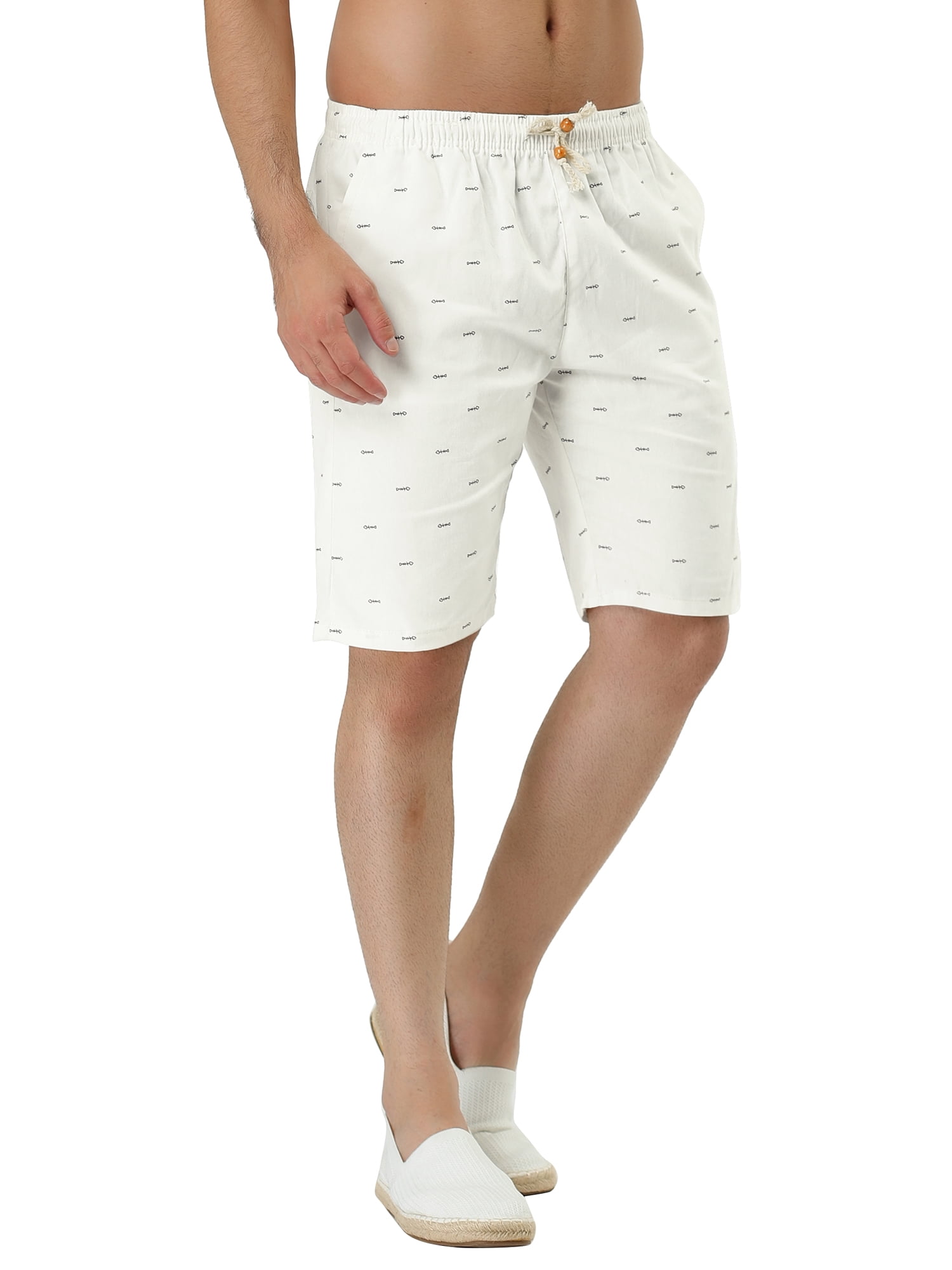Men's Summer Swim Elastic Waistband Drawstring Patterned Beach Board Shorts