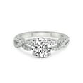 thumbnail image 4 of 3 Carat IGI Certified Round Shape Lab Grown Diamond Engagement Ring | 14K White Gold | Lorene Twisted Shank Lab Diamond Ring | FG-VS1-VS2 Quality Friendly Diamonds, 4 of 6