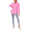 thumbnail image 2 of INSPIRE CHIC Women's Casual Ripped Jean Shirts Distressed Raw Hem Denim Jacket Pink S, 2 of 5