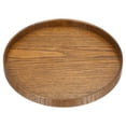 thumbnail image 1 of Unique Bargains 9' Round Wood Serving Tray Decorative Platter Home Kitchen Candle, Brown, 1 of 6