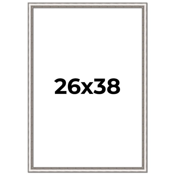 26x38 Frame Silver Real Wood Picture Frame Width 1.25 Inches | Interior Frame Depth 0.5 Inches |