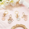 thumbnail image 3 of 4pcs Alloy Enamel Keychains with Alloy Rings Flower Golden Mixed color 63~73mm 4pcs/set, 3 of 7