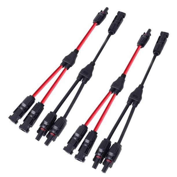Conectores solares, conectividad ampliada sin herramientas para sistemas de cables fotovoltaicos, conectores de paneles solares con sistema de autobloqueo estable, impermeables IP67, 1 par