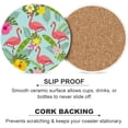 thumbnail image 5 of GZHJMY 6Pcs Round Flamingo Tropical Leaves and Flowers Ceramic Coasters with Cork-Backed for Coffee Drink, Cup Mat Absorbent Stone Coasters, 5 of 5