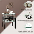thumbnail image 4 of Glass End Tables, Small Glass Top End Table, Black Side Table, Square Shape, Tempered Glass Top, Metal Frame, for Living Room Bedroom (Black, 1Pcs End Table), 4 of 11