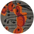 thumbnail image 1 of Safavieh Soho Collection SOH853B Handmade Abstract Grey and Orange Wool Round Area Rug (6' Diameter), 1 of 2