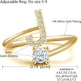 thumbnail image 2 of GHSDFBB Initial Letter Ring for Women Girls Gold Stackable Alphabet Rings with Initial Adjustable Crystal Inlaid Initial Rings Bridesmaid Gift, 2 of 6