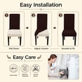 thumbnail image 6 of Keyroal 6‑Pack Solid Color Stretch Chair Seat Covers, High Elastic Spandex Dining Chair Protectors, Anti‑Wrinkle Removable Washable Slipcovers for Hotel, Wedding & Party Use(coffee), 6 of 8