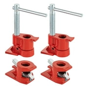 2-Pack 1/2" Wood Gluing Pipe Clamp Set Woodworking Cast Iron Clamps Heavy Duty