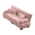 thumbnail image 5 of KYLE & KAY 94"Loveseat Sofa, Chenille 2 Seater Cloud Couch with 4 Soft Pillows, Upholstered Deep Seat Sofa Couch for Living Room, Apartment, Office, Pink, 5 of 7