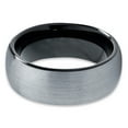 thumbnail image 3 of Charming Jewelers Tungsten Wedding Band Ring 8mm for Men Women Comfort Fit Black Domed Round Brushed Lifetime Guarantee, 3 of 5