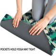 thumbnail image 3 of Leopard Pattern with Green and Black Spots Hot Yoga Mat Towel Non Slip for Hot Yoga - Quick-Drying Yoga Mat Cover with 4 Corner Pockets with Travel Bag - Hot Yoga Towel Non Slip 70"x26", 3 of 6