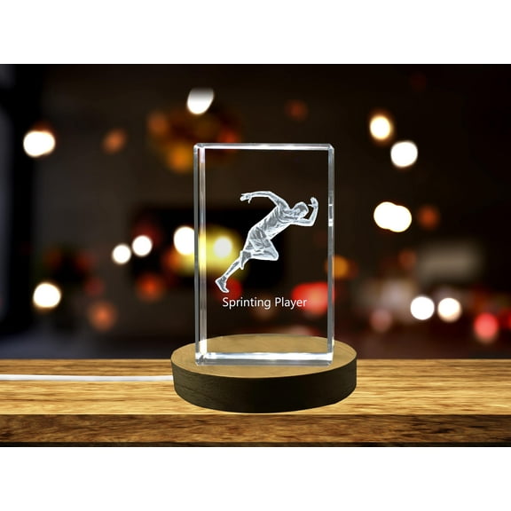 Sprint Running Player 3D Engraved Crystal 3D Engraved Crystal Keepsake/Gift/Decor/Collectible/Souvenir