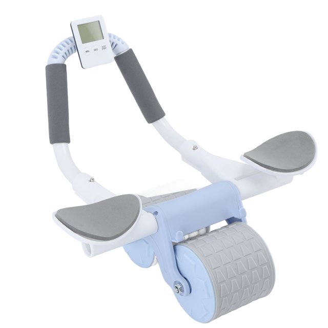 Rueda Abdominal de Rebote Automático Rodillo de Ejercicio Abdominal con Soporte de Codo y Temporizador Rueda de Rodillo Abdominal Doble Redonda Equipo de Ejercicio Central ANGGREK Otros
