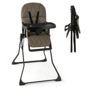Gymax Foldable High Chair Easy Clean Compact Highchair w/ Removable Adjustable Tray Coffee