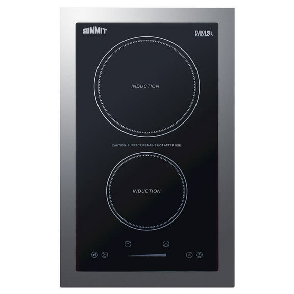 SUMMIT 13" Wide 115V 2-Zone Induction Cooktop, Cord Included