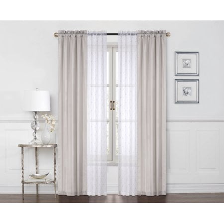 Mainstays 4 Piece Set, 2 Curtain Panels with 2 Sheers - Walmart.com ...