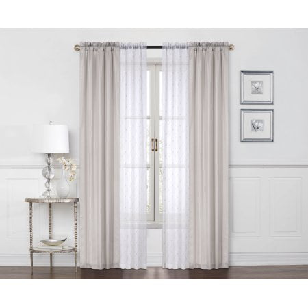 Mainstays 4 Piece Set 2 Curtain Panels, Curtains With Sheers On Same Rod