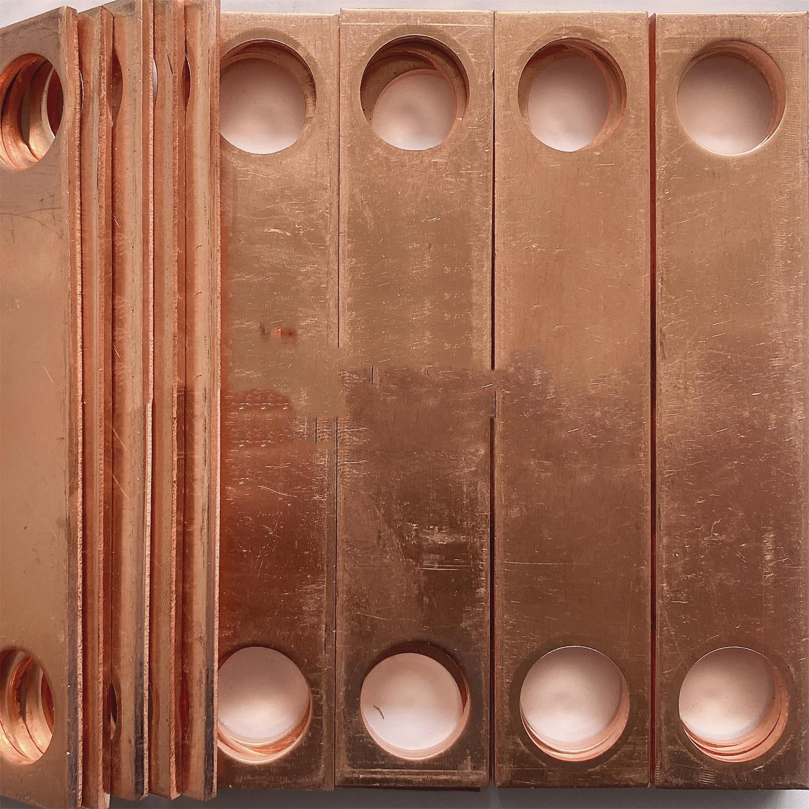 5 Copper Grounding Wires, Anti-Static Copper Sheet, Length: 127mm, Width: 27mm, Thickness: 3.0mm (18 Holes)