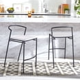 thumbnail image 2 of SAFAVIEH Knightley Counter Stool, White/Black, Set of 2 (18.5 in. W x 23.5 in. D x 34 in. H), 2 of 14