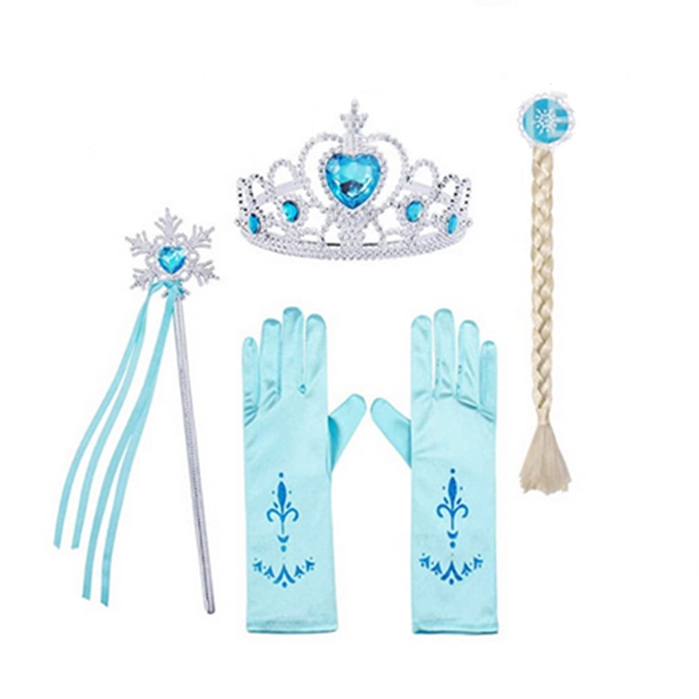 Girls Princess Accessories Kids Party Costume Queen Crown Magic Wand Gloves and Wig Birthday Party Dress Up Girls Princess Accessories Kids Party Costume Queen Crown Magic Wand Gloves and Wig Birthday Party Dress Up