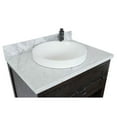 thumbnail image 4 of Bellaterra Home 31" Single vanity in Brown Ash finish top with White Carrara and round sink, 4 of 9